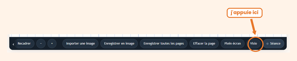 La barre du bas, avec le bouton Visio entour&eacute;