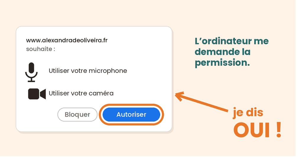 La demande d&rsquo;autorisation du navigateur, avec le bouton Autoriser entour&eacute;